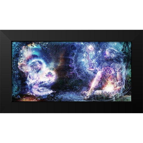 Shoulders And Giants Black Modern Wood Framed Art Print by Gray, Cameron