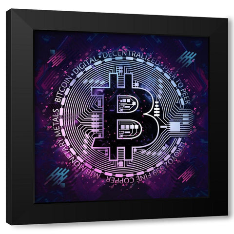 Bitcoin 1 Black Modern Wood Framed Art Print by Gray, Cameron