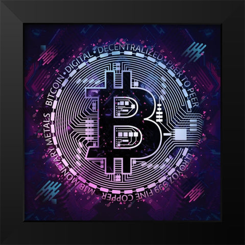 Bitcoin 1 Black Modern Wood Framed Art Print by Gray, Cameron