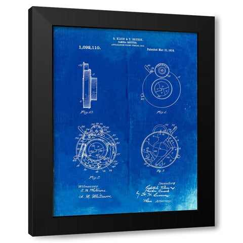 PP720-Faded Blueprint Bausch and Lomb Camera Shutter Patent Poster Black Modern Wood Framed Art Print by Borders, Cole