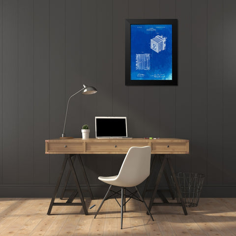 PP753-Faded Blueprint Borsum Camera Co Reflex Camera Patent Poster Black Modern Wood Framed Art Print by Borders, Cole