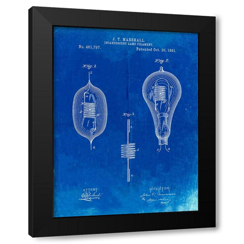 PP889-Faded Blueprint Ibanez Pro 540RBB Electric Guitar Patent Poster Black Modern Wood Framed Art Print by Borders, Cole