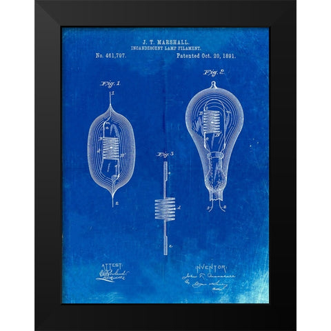 PP889-Faded Blueprint Ibanez Pro 540RBB Electric Guitar Patent Poster Black Modern Wood Framed Art Print by Borders, Cole
