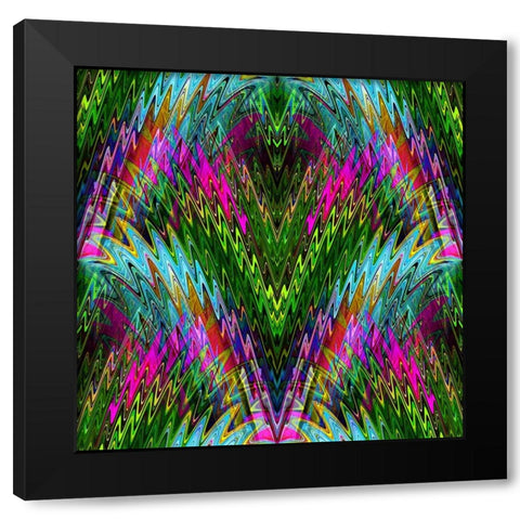 Garden Party Black Modern Wood Framed Art Print with Double Matting by Manlove, David