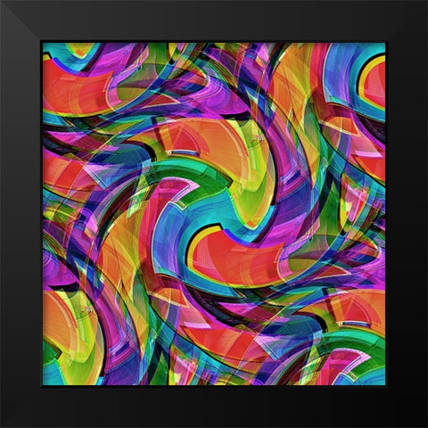 Graffiti Crazy Black Modern Wood Framed Art Print by Manlove, David