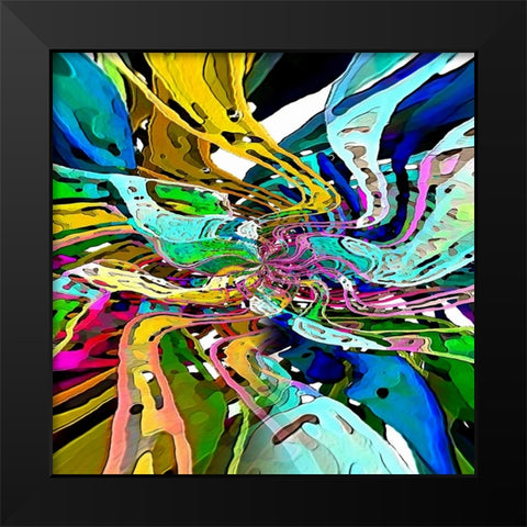 String Theory Black Modern Wood Framed Art Print by Manlove, David