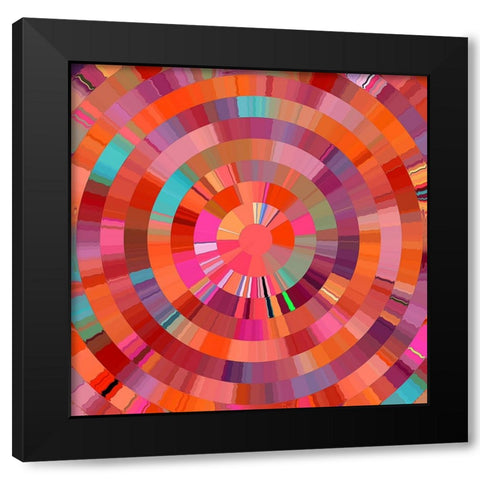 Coral Radial 1 Black Modern Wood Framed Art Print by Manlove, David