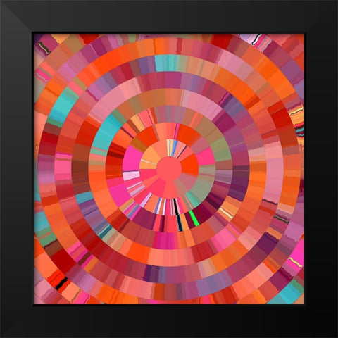 Coral Radial 1 Black Modern Wood Framed Art Print by Manlove, David