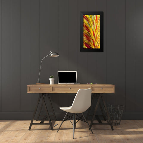 Flower Petals Black Modern Wood Framed Art Print by Manlove, David