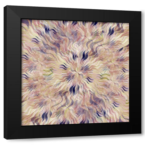 Reverse Sea Floral Radial Black Modern Wood Framed Art Print with Double Matting by Manlove, David