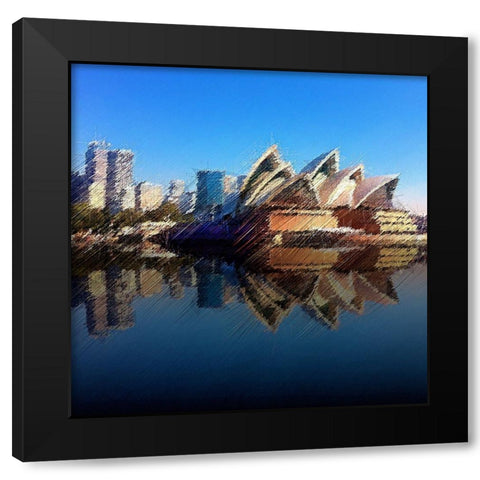 The Opera House Black Modern Wood Framed Art Print with Double Matting by Manlove, David