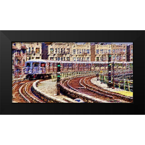 NYCT Black Modern Wood Framed Art Print by Manlove, David