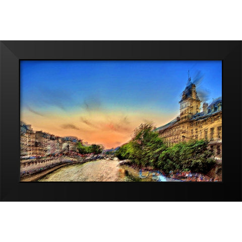 River Seine A Black Modern Wood Framed Art Print by Manlove, David