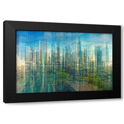 Emerald City Black Modern Wood Framed Art Print by Manlove, David