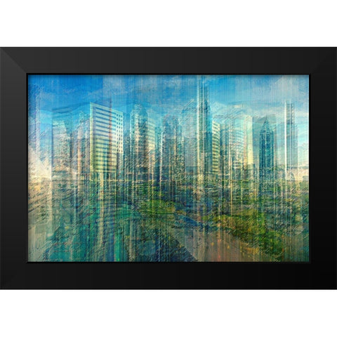 Emerald City Black Modern Wood Framed Art Print by Manlove, David