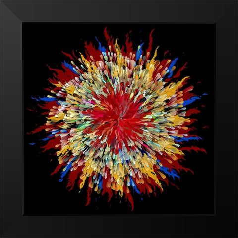 Feather Duster Black Modern Wood Framed Art Print by Manlove, David