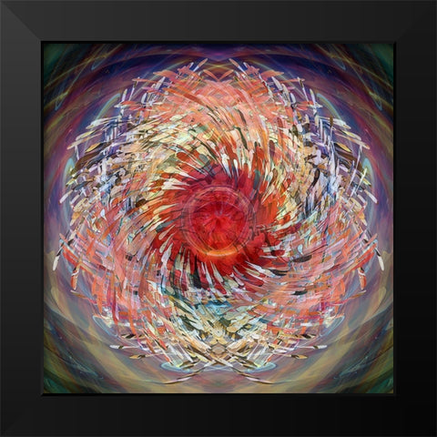 Cosmic Helicopter Seeds Black Modern Wood Framed Art Print by Manlove, David