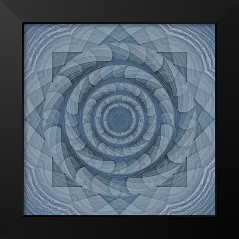 Teal Diamond Rotor Black Modern Wood Framed Art Print by Manlove, David
