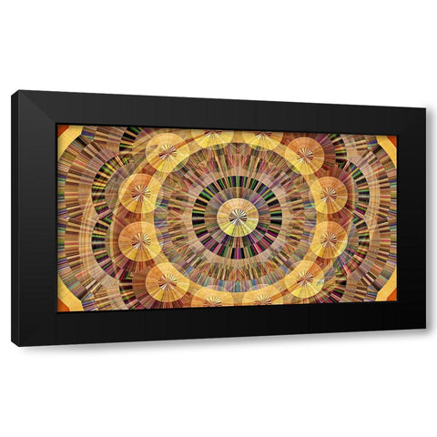 Round Table Revolver Black Modern Wood Framed Art Print with Double Matting by Manlove, David
