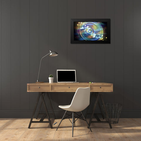 Aurora Oil Nebula 3 Black Modern Wood Framed Art Print by Manlove, David