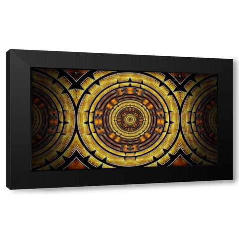 Aztec Gold-side Black Modern Wood Framed Art Print with Double Matting by Manlove, David
