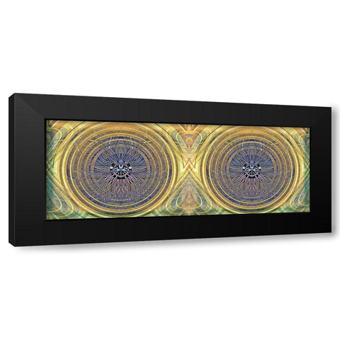 Binary Radial Black Modern Wood Framed Art Print with Double Matting by Manlove, David