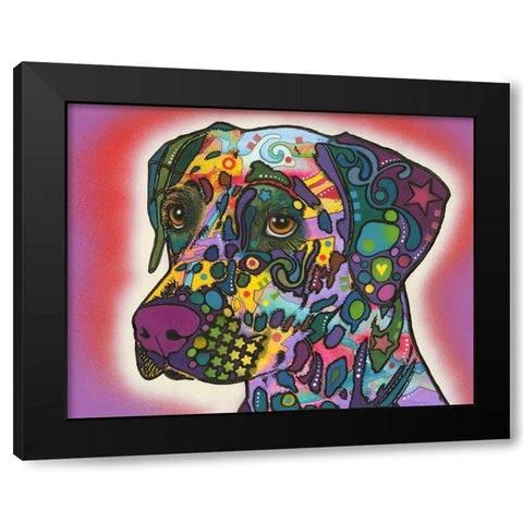 Dalmatian Black Modern Wood Framed Art Print with Double Matting by Dean Russo Collection