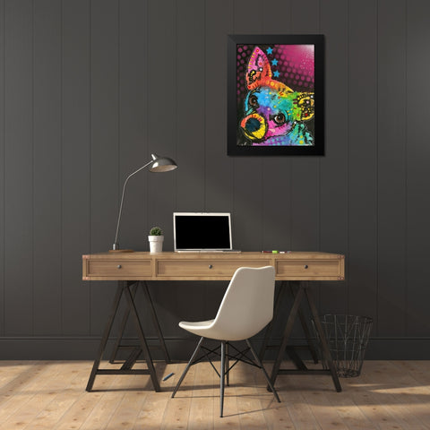 Huh? Black Modern Wood Framed Art Print by Dean Russo Collection