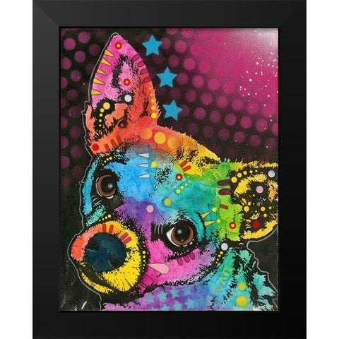 Huh? Black Modern Wood Framed Art Print by Dean Russo Collection