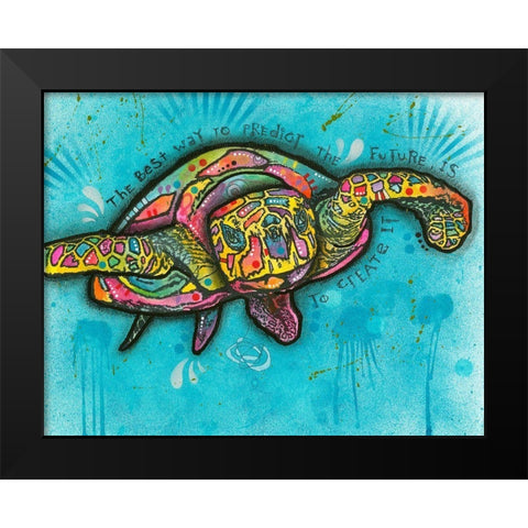 Turtle Black Modern Wood Framed Art Print by Dean Russo Collection