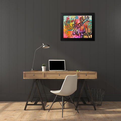 Bull Moose  Black Modern Wood Framed Art Print by Dean Russo Collection