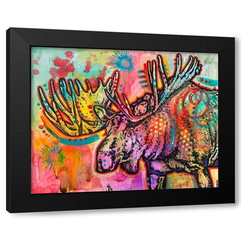 Bull Moose  Black Modern Wood Framed Art Print with Double Matting by Dean Russo Collection