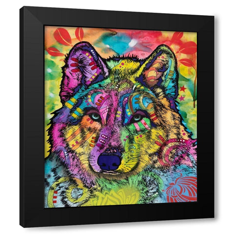 The Stare of the wolf Black Modern Wood Framed Art Print with Double Matting by Dean Russo Collection