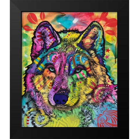 The Stare of the wolf Black Modern Wood Framed Art Print by Dean Russo Collection
