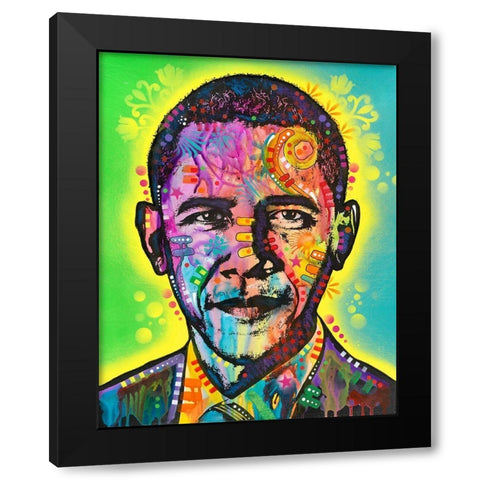 Obama Black Modern Wood Framed Art Print by Dean Russo Collection