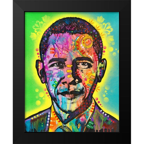 Obama Black Modern Wood Framed Art Print by Dean Russo Collection