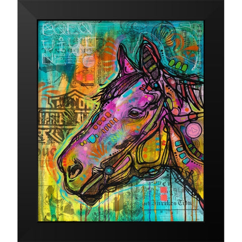 Horsepower Black Modern Wood Framed Art Print by Dean Russo Collection