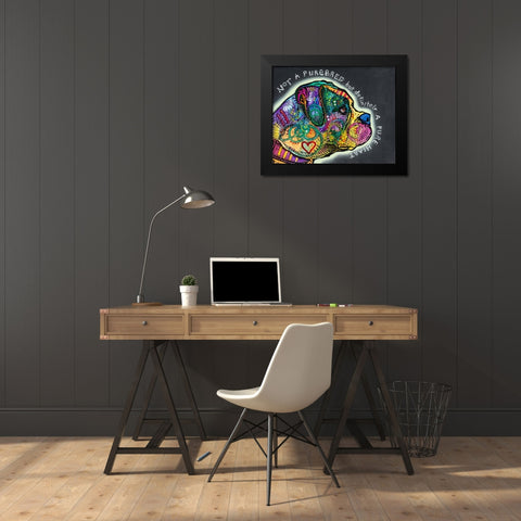 Pure Heart Black Modern Wood Framed Art Print by Dean Russo Collection