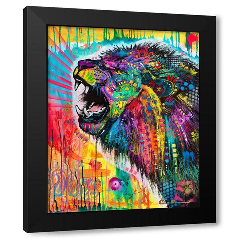 South African Lion Black Modern Wood Framed Art Print by Dean Russo Collection