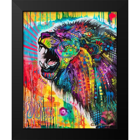 South African Lion Black Modern Wood Framed Art Print by Dean Russo Collection