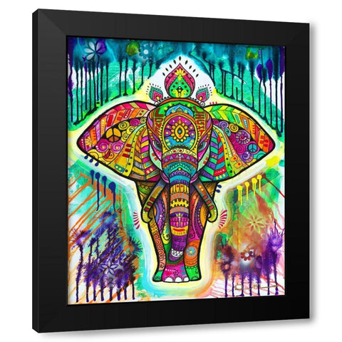 Elephant 4 Black Modern Wood Framed Art Print with Double Matting by Dean Russo Collection