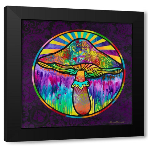Mushroom Black Modern Wood Framed Art Print with Double Matting by Dean Russo Collection