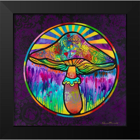 Mushroom Black Modern Wood Framed Art Print by Dean Russo Collection