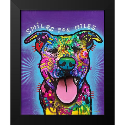 Smiles for Miles Black Modern Wood Framed Art Print by Dean Russo Collection