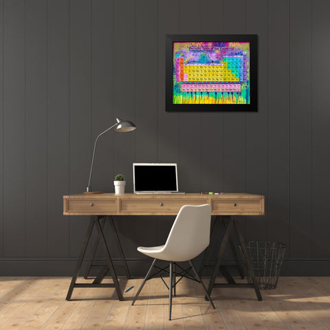 Periodic Table of the Elements Black Modern Wood Framed Art Print by Dean Russo Collection