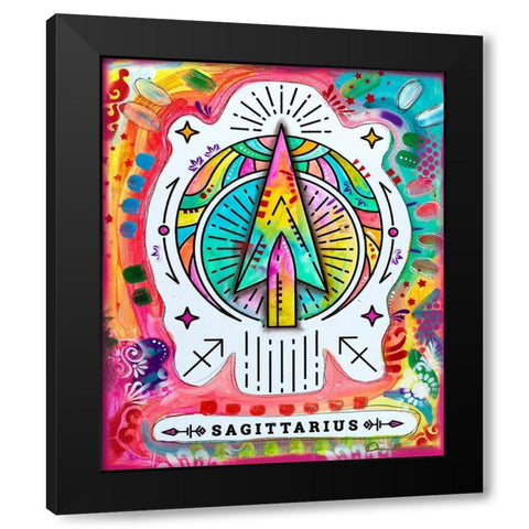 Sagittarius Black Modern Wood Framed Art Print by Dean Russo Collection