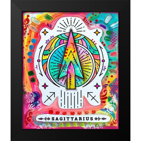 Sagittarius Black Modern Wood Framed Art Print by Dean Russo Collection