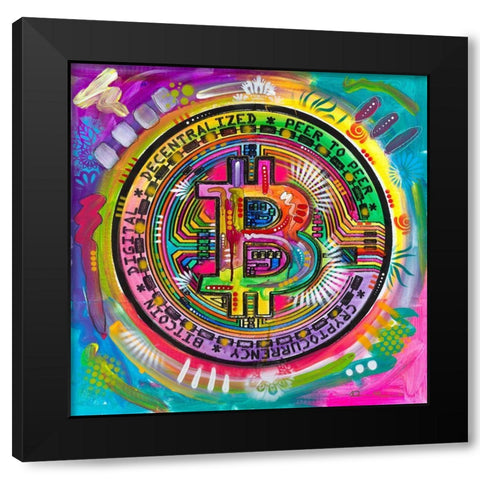 Bitcoin Black Modern Wood Framed Art Print by Dean Russo Collection