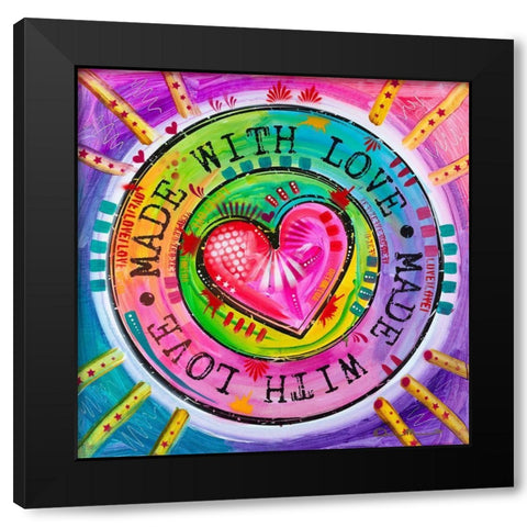 Made with Love Black Modern Wood Framed Art Print by Dean Russo Collection