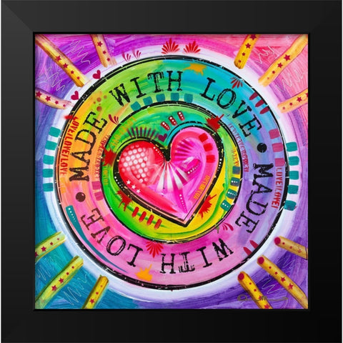 Made with Love Black Modern Wood Framed Art Print by Dean Russo Collection